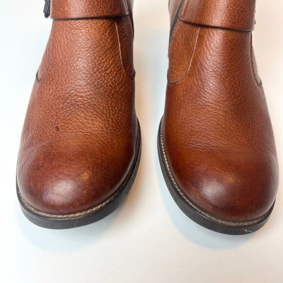 Paul Green Wyatt Leather Booties Ankle Boots Cognac Brown Size 5 - Picture 3 of 10